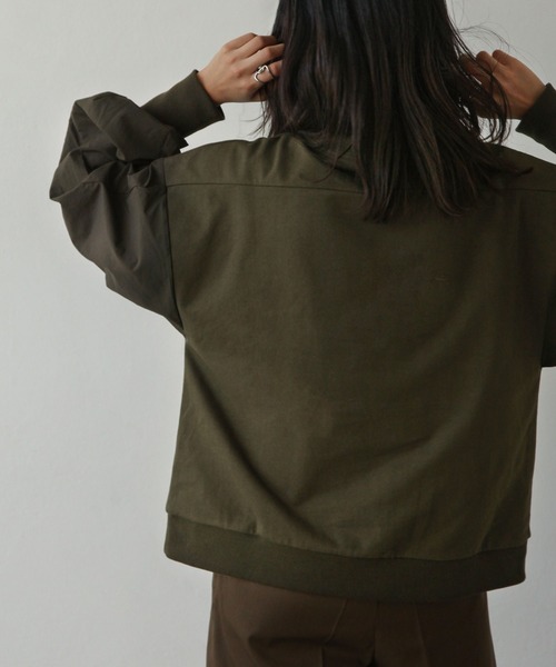 Chillfar（チルファー）の「異素材スリーブミリタリーカットソー（Tシャツ/カットソー・レディース・ブラック/カーキ/アイボリー・FREE）」の6枚目の写真