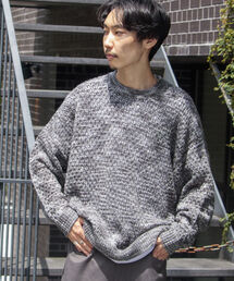 GLOSTER | 【GLOSTER/グロスター】スペースダイ メッシュ編みプルオーバーニット グラデーション 透かし編み(ニット/セーター)