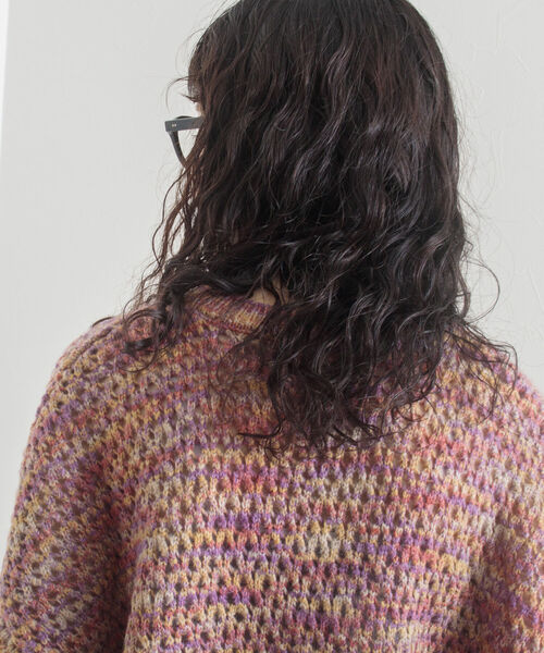 GLOSTER（グロスター）の「【GLOSTER/グロスター】スペースダイ メッシュ編みプルオーバーニット グラデーション 透かし編み（ニット/セーター・メンズ・グレー系その他/ピンク系その他・M/L/S）」の7枚目の写真