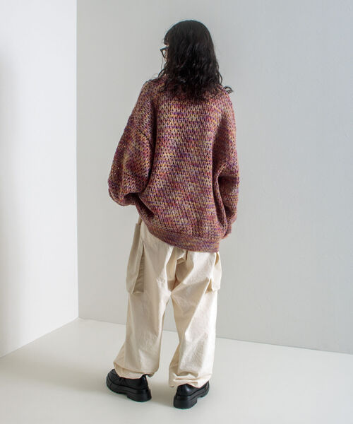 GLOSTER（グロスター）の「【GLOSTER/グロスター】スペースダイ メッシュ編みプルオーバーニット グラデーション 透かし編み（ニット/セーター・メンズ・グレー系その他/ピンク系その他・M/L/S）」の9枚目の写真