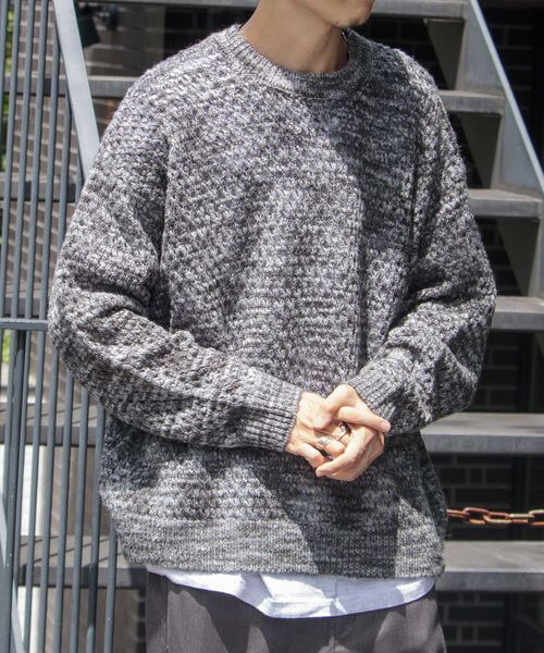 GLOSTER（グロスター）の「【GLOSTER/グロスター】スペースダイ メッシュ編みプルオーバーニット グラデーション 透かし編み（ニット/セーター・メンズ・グレー系その他/ピンク系その他・M/L/S）」の10枚目の写真