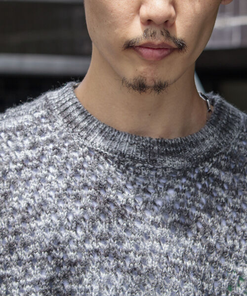 GLOSTER（グロスター）の「【GLOSTER/グロスター】スペースダイ メッシュ編みプルオーバーニット グラデーション 透かし編み（ニット/セーター・メンズ・グレー系その他/ピンク系その他・M/L/S）」の11枚目の写真