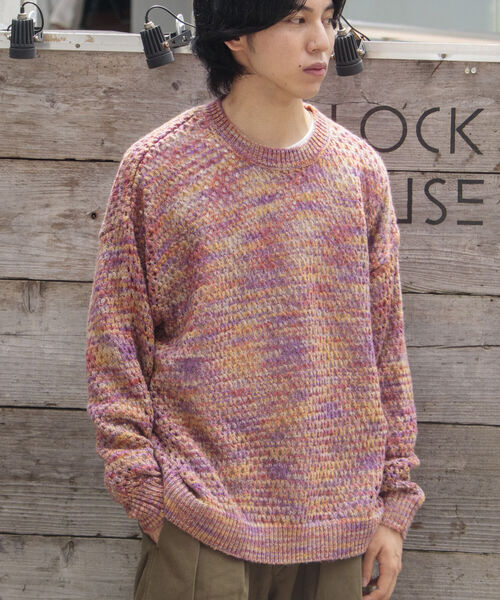 GLOSTER（グロスター）の「【GLOSTER/グロスター】スペースダイ メッシュ編みプルオーバーニット グラデーション 透かし編み（ニット/セーター・メンズ・グレー系その他/ピンク系その他・M/L/S）」の19枚目の写真