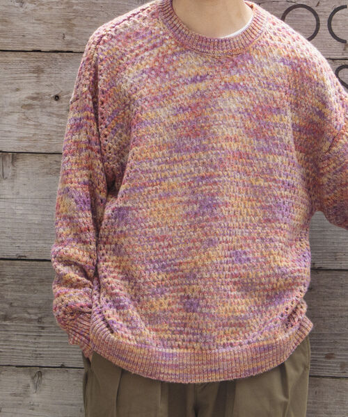 GLOSTER（グロスター）の「【GLOSTER/グロスター】スペースダイ メッシュ編みプルオーバーニット グラデーション 透かし編み（ニット/セーター・メンズ・グレー系その他/ピンク系その他・M/L/S）」の20枚目の写真
