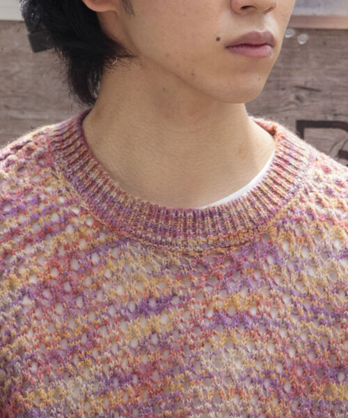 GLOSTER（グロスター）の「【GLOSTER/グロスター】スペースダイ メッシュ編みプルオーバーニット グラデーション 透かし編み（ニット/セーター・メンズ・グレー系その他/ピンク系その他・M/L/S）」の21枚目の写真