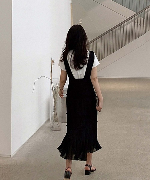 Girly Doll（ガーリードール）の「ティアードフリルマーメイドジャンスカ（ジャンパースカート・レディース・ブラック・M/L）」の19枚目の写真