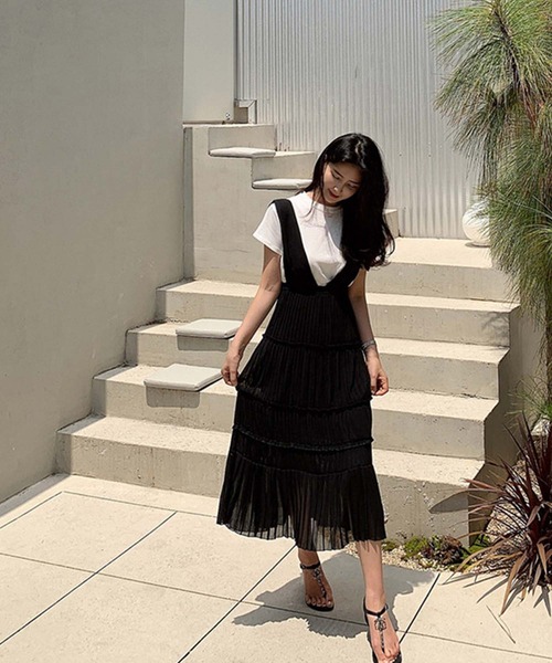 Girly Doll（ガーリードール）の「ティアードフリルマーメイドジャンスカ（ジャンパースカート・レディース・ブラック・M/L）」の21枚目の写真