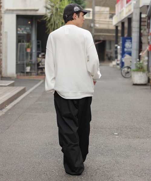 WEGO（ウィゴー）の「WEGO/ヘビーワッフルBIGロンT（Tシャツ/カットソー・メンズ・ホワイト/ブラック・MEDIUM/LARGE）」の5枚目の写真