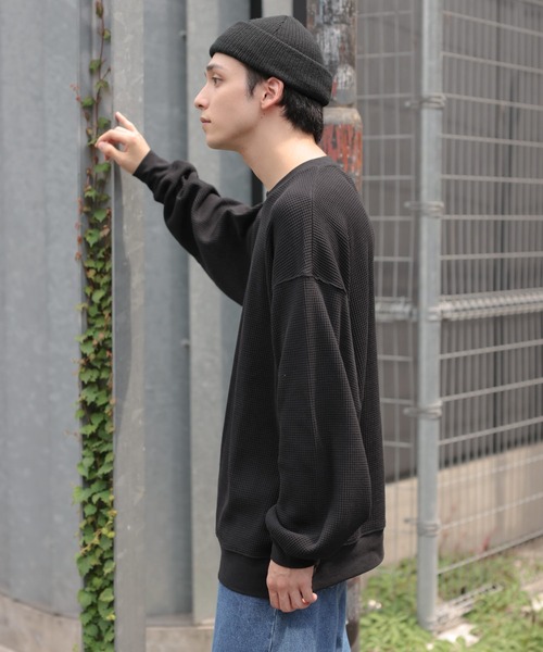 WEGO（ウィゴー）の「WEGO/ヘビーワッフルBIGロンT（Tシャツ/カットソー・メンズ・ホワイト/ブラック・MEDIUM/LARGE）」の12枚目の写真