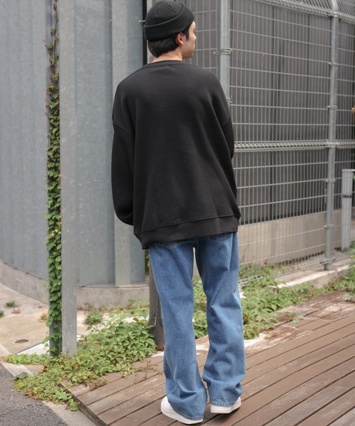 WEGO（ウィゴー）の「WEGO/ヘビーワッフルBIGロンT（Tシャツ/カットソー・メンズ・ホワイト/ブラック・MEDIUM/LARGE）」の10枚目の写真