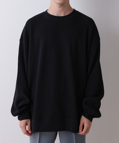 WEGO（ウィゴー）の「WEGO/ヘビーワッフルBIGロンT（Tシャツ/カットソー・メンズ・ホワイト/ブラック・MEDIUM/LARGE）」の14枚目の写真