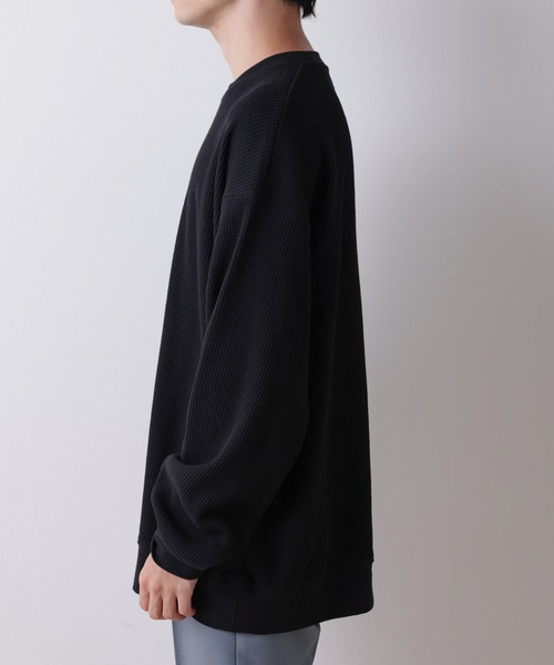 WEGO（ウィゴー）の「WEGO/ヘビーワッフルBIGロンT（Tシャツ/カットソー・メンズ・ホワイト/ブラック・MEDIUM/LARGE）」の15枚目の写真