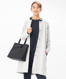 【洗える】フェイクスエード ノーカラーコート