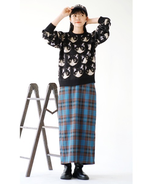 MIMIMEMETE（ミミメメット）の「【猫にまみれたいあなたへ】 猫柄ジャガード ニットプルオーバー（ニット/セーター・レディース・ライトベージュ/ブラック系その他/グレー/チャコール・M-L/L-XL）」の22枚目の写真