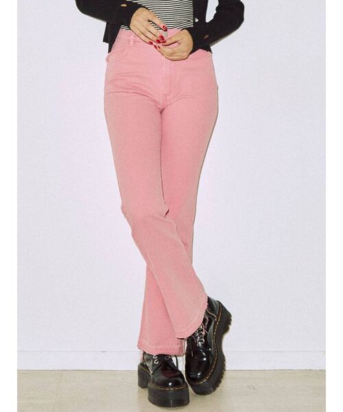 jouetie（ジュエティ）の「カラーフレアパンツ（その他パンツ・レディース・オフホワイト/ブラック/グリーン/ピンク・SMALL/MEDIUM）」の4枚目の写真