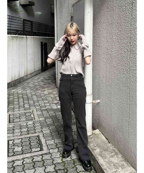 jouetie（ジュエティ）の「カラーフレアパンツ（その他パンツ・レディース・オフホワイト/ブラック/グリーン/ピンク・SMALL/MEDIUM）」の9枚目の写真