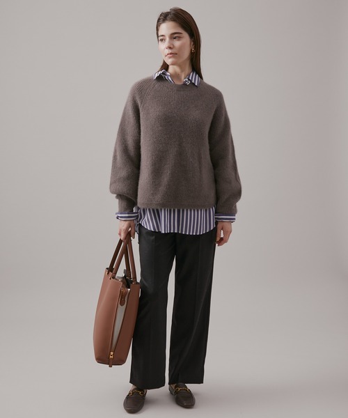 ROPE'（ロペ）の「ウールサキソニーサイドゴムストレートワイドパンツ（その他パンツ・レディース・ブラック/ブラウン/ホワイト・40/38/36）」の4枚目の写真