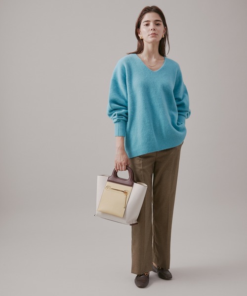 ROPE'（ロペ）の「ウールサキソニーサイドゴムストレートワイドパンツ（その他パンツ・レディース・ブラック/ブラウン/ホワイト・40/38/36）」の7枚目の写真