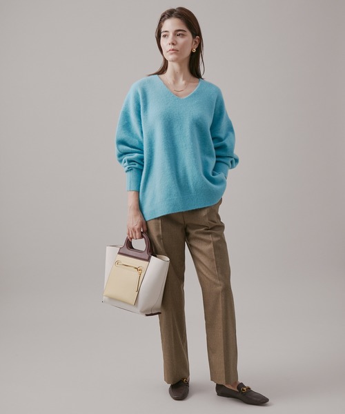 ROPE'（ロペ）の「ウールサキソニーサイドゴムストレートワイドパンツ（その他パンツ・レディース・ブラック/ブラウン/ホワイト・40/38/36）」の10枚目の写真