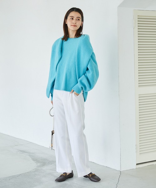 ROPE'（ロペ）の「ウールサキソニーサイドゴムストレートワイドパンツ（その他パンツ・レディース・ブラック/ブラウン/ホワイト・40/38/36）」の17枚目の写真