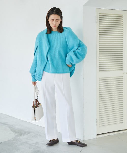 ROPE'（ロペ）の「ウールサキソニーサイドゴムストレートワイドパンツ（その他パンツ・レディース・ブラック/ブラウン/ホワイト・40/38/36）」の18枚目の写真