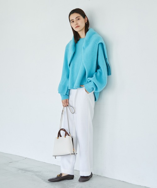 ROPE'（ロペ）の「ウールサキソニーサイドゴムストレートワイドパンツ（その他パンツ・レディース・ブラック/ブラウン/ホワイト・40/38/36）」の19枚目の写真