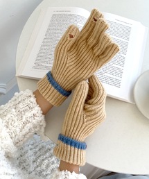 MYMOOD.(マイムード)の【スマホ対応】リブニットホールタッチライングローブ 手袋(手袋)