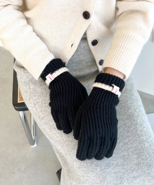 MYMOOD.（マイムード）の「【スマホ対応】リブニットホールタッチライングローブ 手袋（手袋・レディース・ブラウン/アイボリー/ブラック/グレー/ブルー/レッド/ブルー系その他・FREE）」の21枚目の写真
