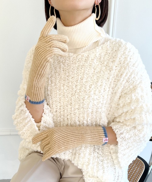 MYMOOD.（マイムード）の「【スマホ対応】リブニットホールタッチライングローブ 手袋（手袋・レディース・ブラウン/アイボリー/ブラック/グレー/ブルー/レッド/ブルー系その他・FREE）」の15枚目の写真