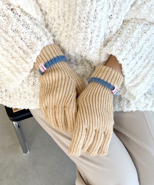 MYMOOD.（マイムード）の「【スマホ対応】リブニットホールタッチライングローブ 手袋（手袋・レディース・ブラウン/アイボリー/ブラック/グレー/ブルー/レッド/ブルー系その他・FREE）」の9枚目の写真