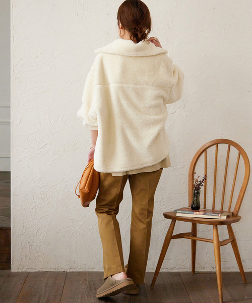 JOURNAL STANDARD relume（ジャーナルスタンダード　レリューム）の「ボアハーフジッププルオーバー（その他トップス・レディース・ブラック/アイボリー・FREE）」の12枚目の写真