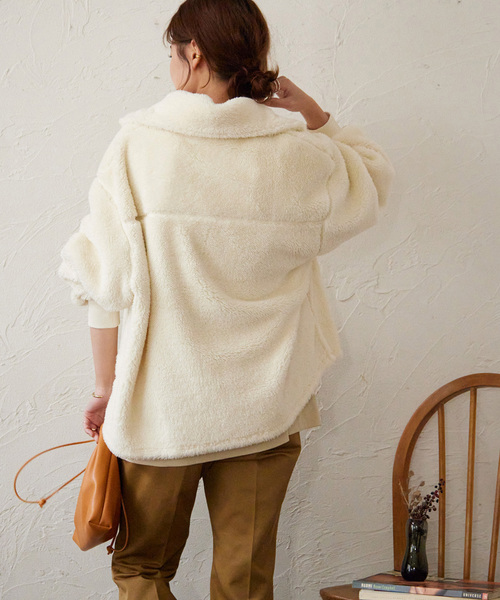 JOURNAL STANDARD relume（ジャーナルスタンダード　レリューム）の「ボアハーフジッププルオーバー（その他トップス・レディース・ブラック/アイボリー・FREE）」の21枚目の写真