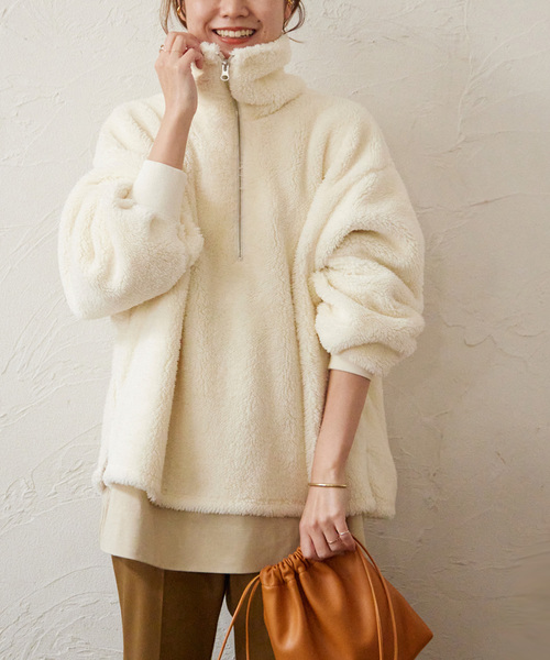 JOURNAL STANDARD relume（ジャーナルスタンダード　レリューム）の「ボアハーフジッププルオーバー（その他トップス・レディース・ブラック/アイボリー・FREE）」の13枚目の写真