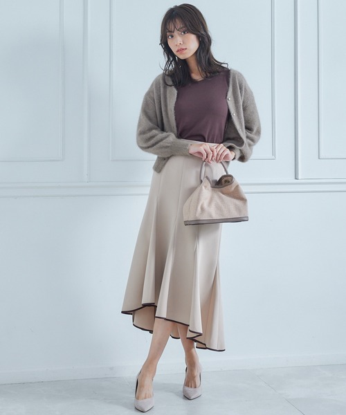 12Twelve Agenda（トゥエルブ　アジェンダ）の「ワンハンドル2wayミディバッグ（ハンドバッグ・レディース・ベージュ/アイボリー/ブラウン・FREE）」の8枚目の写真