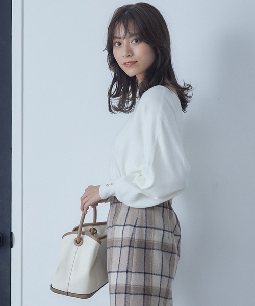 12Twelve Agenda（トゥエルブ　アジェンダ）の「ワンハンドル2wayミディバッグ（ハンドバッグ・レディース・ベージュ/アイボリー/ブラウン・FREE）」の19枚目の写真