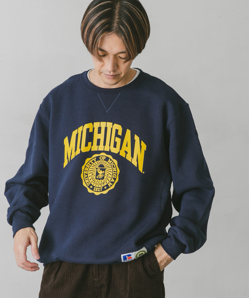 Russell Athletic(ラッセルアスレティック)の「『別注』RUSSELL ATHLETIC×DOORS UNIVERSITY SWEAT(スウェット・メンズ・ネイビー/ホワイト/グレー・MEDIUM/LARGE)」の4枚目の写真