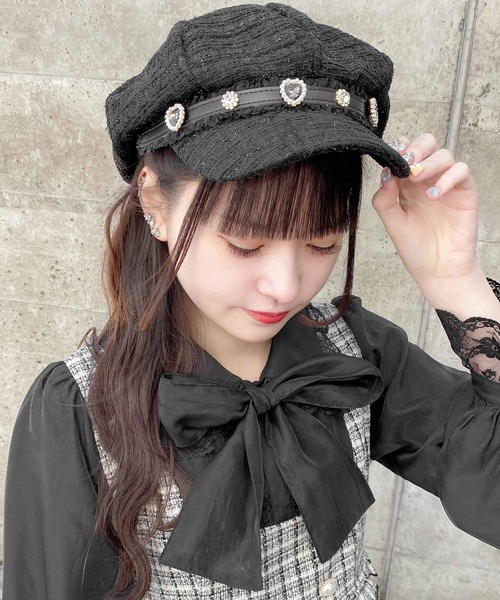 ROJITA（ロジータ）の「ビジュベルト付きツイードキャスケット