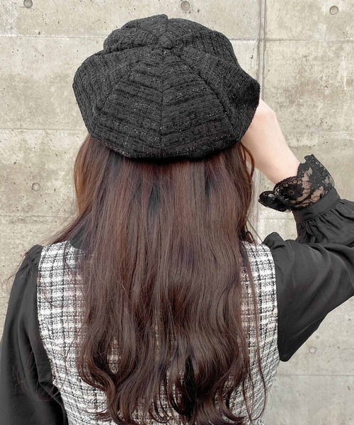 ROJITA（ロジータ）の「ビジュベルト付きツイードキャスケット