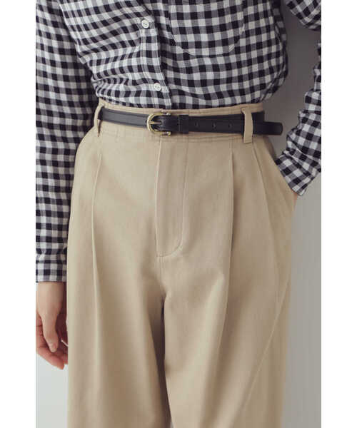 human woman（ヒューマンウーマン）の「ステッチレザーベルト（ベルト・レディース・ベージュ系その他2/ブラック・FREE）」の5枚目の写真