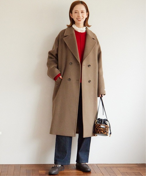 JOURNAL STANDARD relume(ジャーナルスタンダード レリューム)の「《追加2》別注 LANA WOOL 140チェスターコート(チェスターコート・レディース・ブラウン系その他/ネイビー・38/36/34/42/40)」の8枚目の写真