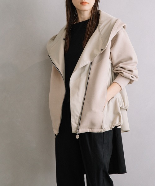 MARECHAL TERRE(マルシャルテル)の「フーディブルゾン(ブルゾン・レディース・アイボリー/ブラック/グレー/ベージュ・MEDIUM)」の13枚目の写真