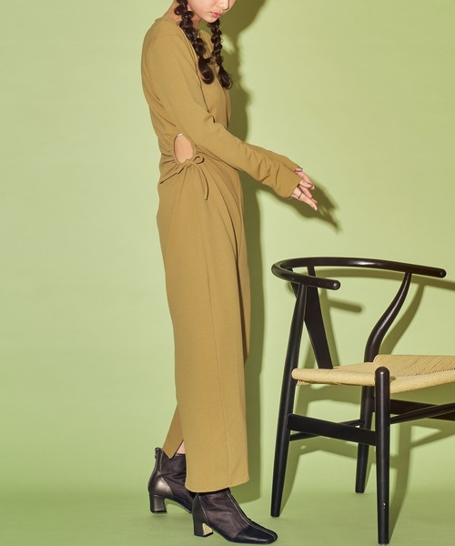 HANNE（アン）の「サイドホールワンピース（ワンピース・レディース・ブラック/キャメル/ネイビー・フリー）」の15枚目の写真