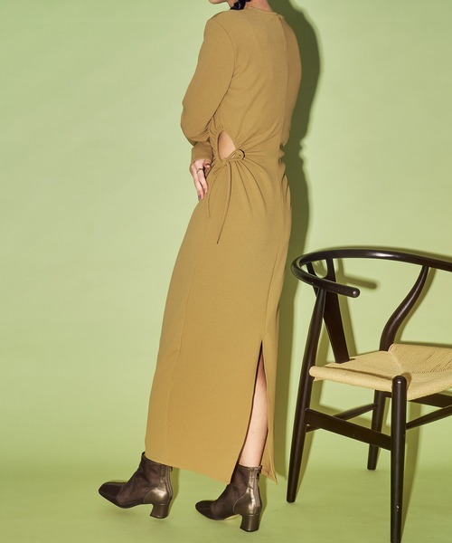 HANNE（アン）の「サイドホールワンピース（ワンピース・レディース・ブラック/キャメル/ネイビー・フリー）」の14枚目の写真