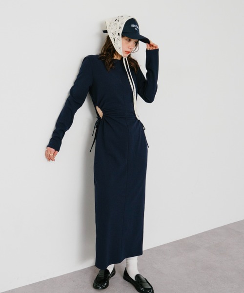 HANNE（アン）の「サイドホールワンピース（ワンピース・レディース・ブラック/キャメル/ネイビー・フリー）」の18枚目の写真