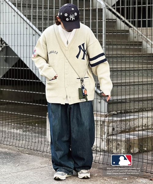SKOOKUM（スクーカム）の「MLB COOPERSTOWN NY KNIT CARDIGAN/ニューヨークヤンキース カーディガン（カーディガン/ボレロ・メンズ・ネイビー/アイボリー・M/L）」の5枚目の写真