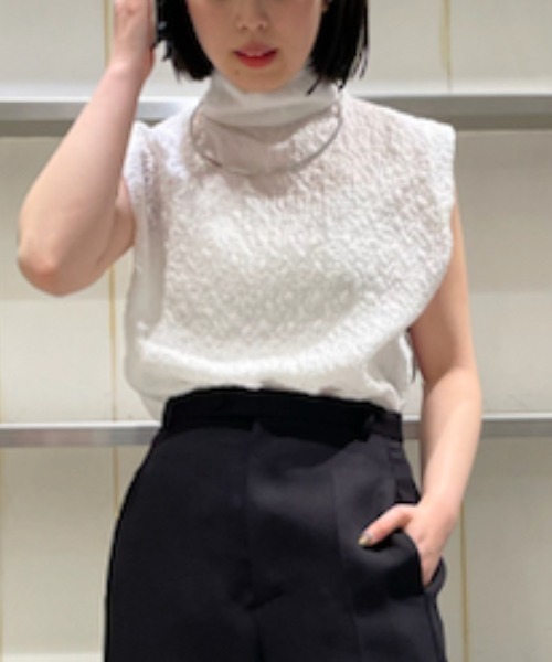 チェックジャガードハイネックシャツ ブラック BLACK LABEL CRESTBRIDGE（ブラックレーベル・クレストブリッジ