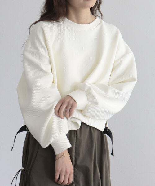 fredy emue（フレディエミュ）の「フロントドロストカットプルオーバー（Tシャツ/カットソー・レディース・ライトグレー/オフホワイト/ネイビー・38）」の10枚目の写真