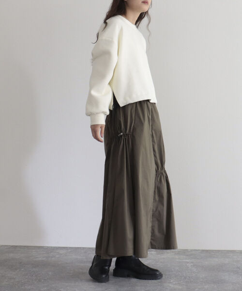 fredy emue（フレディエミュ）の「フロントドロストカットプルオーバー（Tシャツ/カットソー・レディース・ライトグレー/オフホワイト/ネイビー・38）」の14枚目の写真