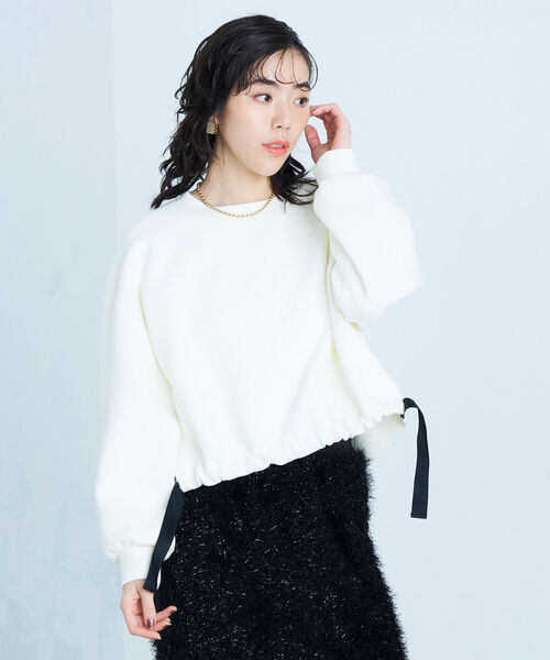 fredy emue（フレディエミュ）の「フロントドロストカットプルオーバー（Tシャツ/カットソー・レディース・ライトグレー/オフホワイト/ネイビー・38）」の21枚目の写真