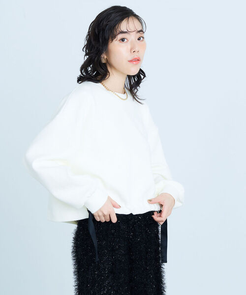 fredy emue（フレディエミュ）の「フロントドロストカットプルオーバー（Tシャツ/カットソー・レディース・ライトグレー/オフホワイト/ネイビー・38）」の22枚目の写真